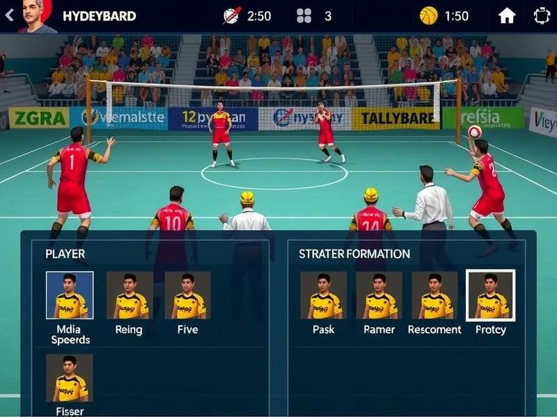 Volley Aces Hyderabad gameplay screenshot showing intense volleyball action